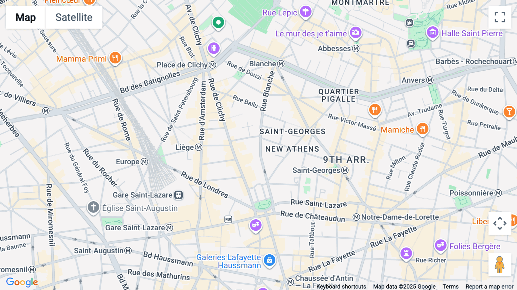 Click for interative map of 29 Rue Blanche, Paris