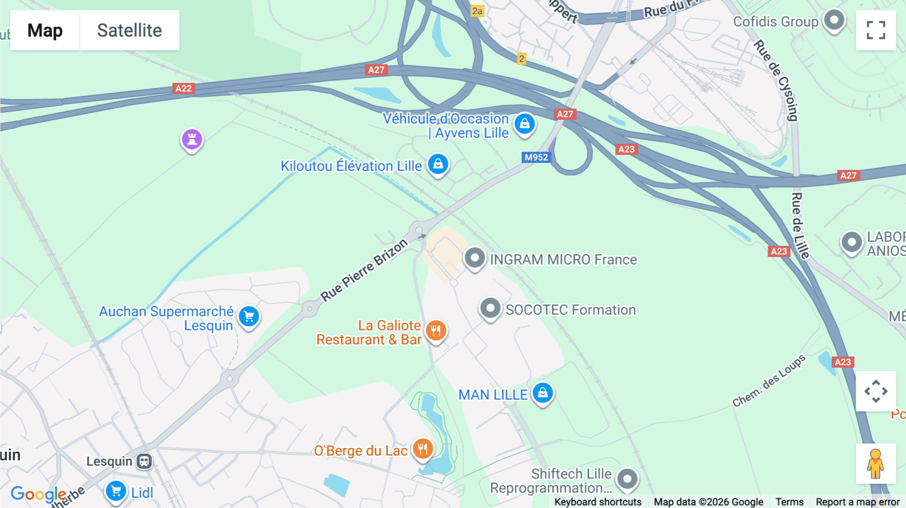 Click for interative map of 9 rue des Bouleaux, Arteparc, Lesquin, COLOFT, Lille