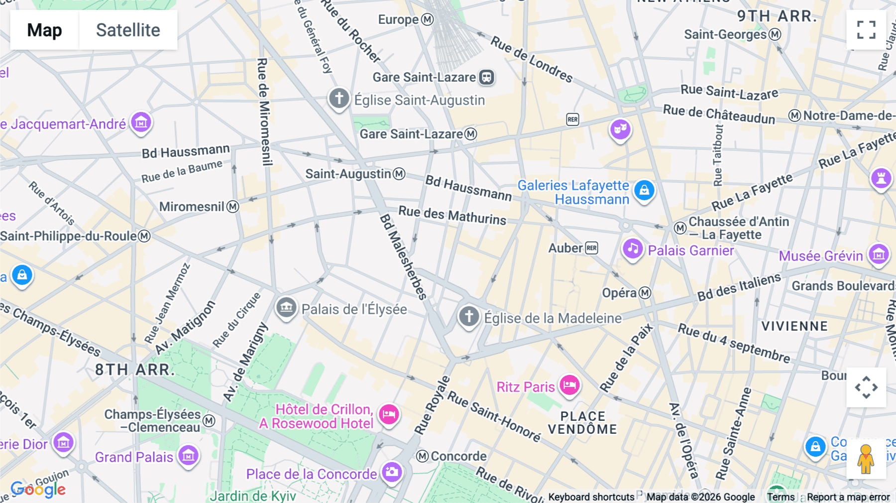 Click for interative map of 18 Rue Pasquier, Paris