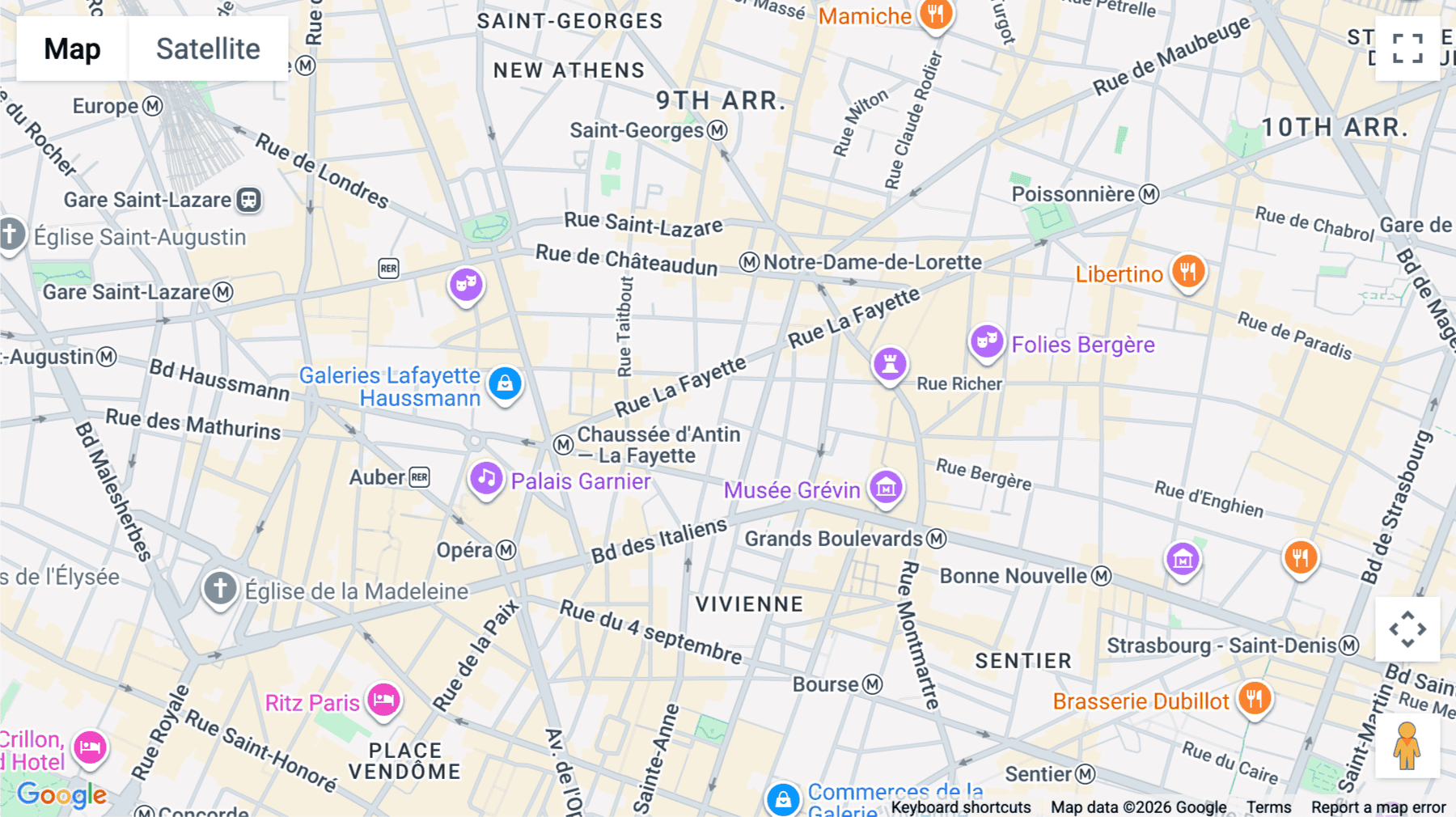 Click for interative map of Laffitte, 34 Rue Laffitte, Paris