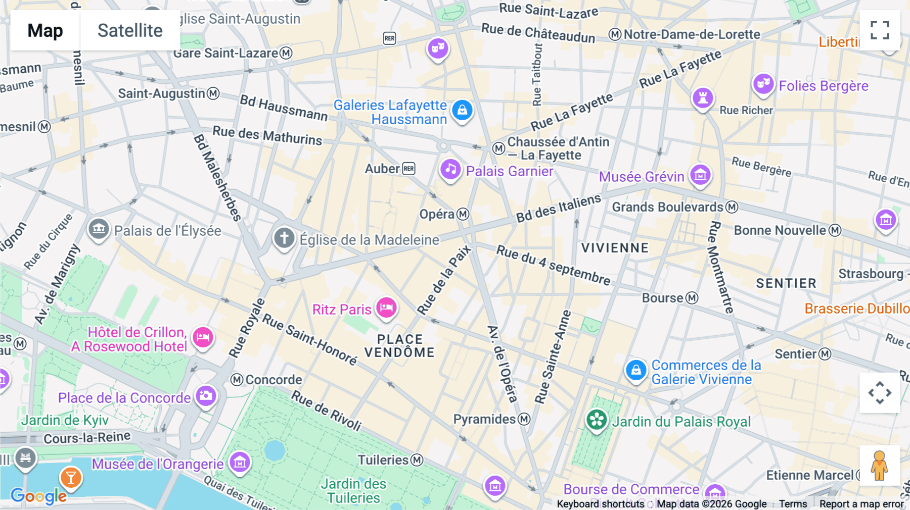 Click for interative map of 21 Rue de la Paix, Paris