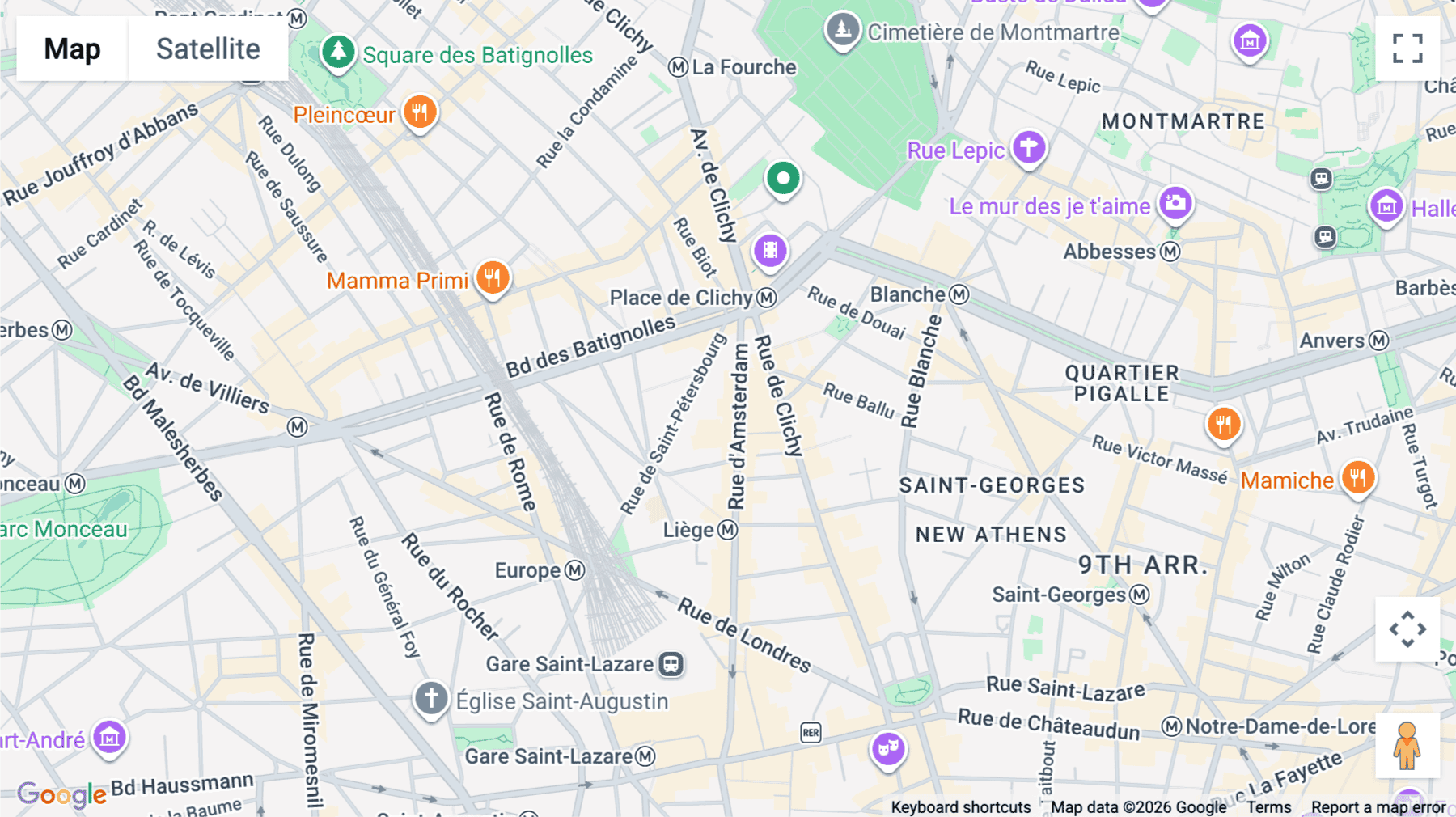 Click for interative map of Amsterdam, 75 Rue d'Amsterdam, Paris
