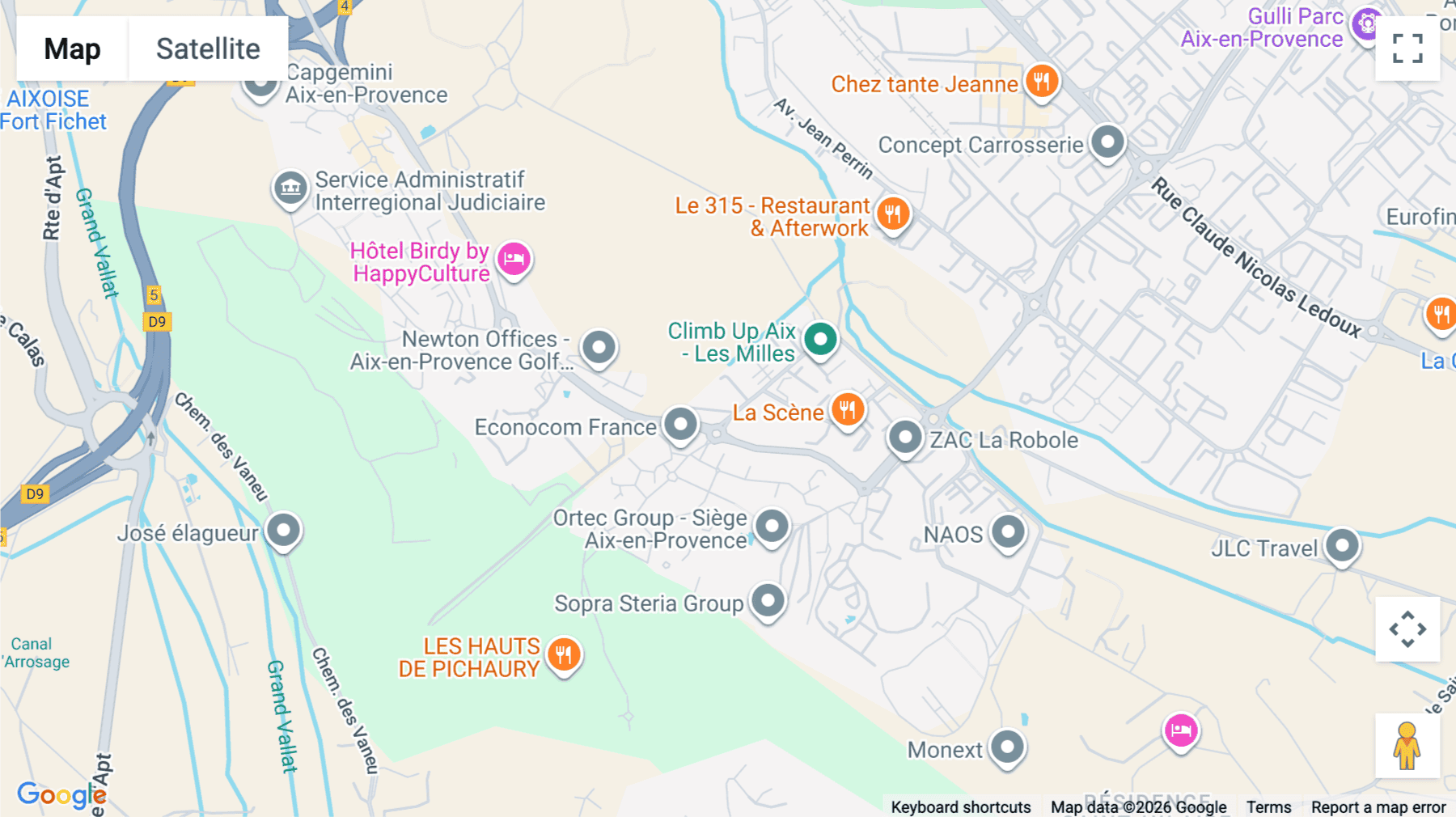 Click for interative map of 25 rue Paul Langevin, Aix-TGV business center, Aix-en-Provence