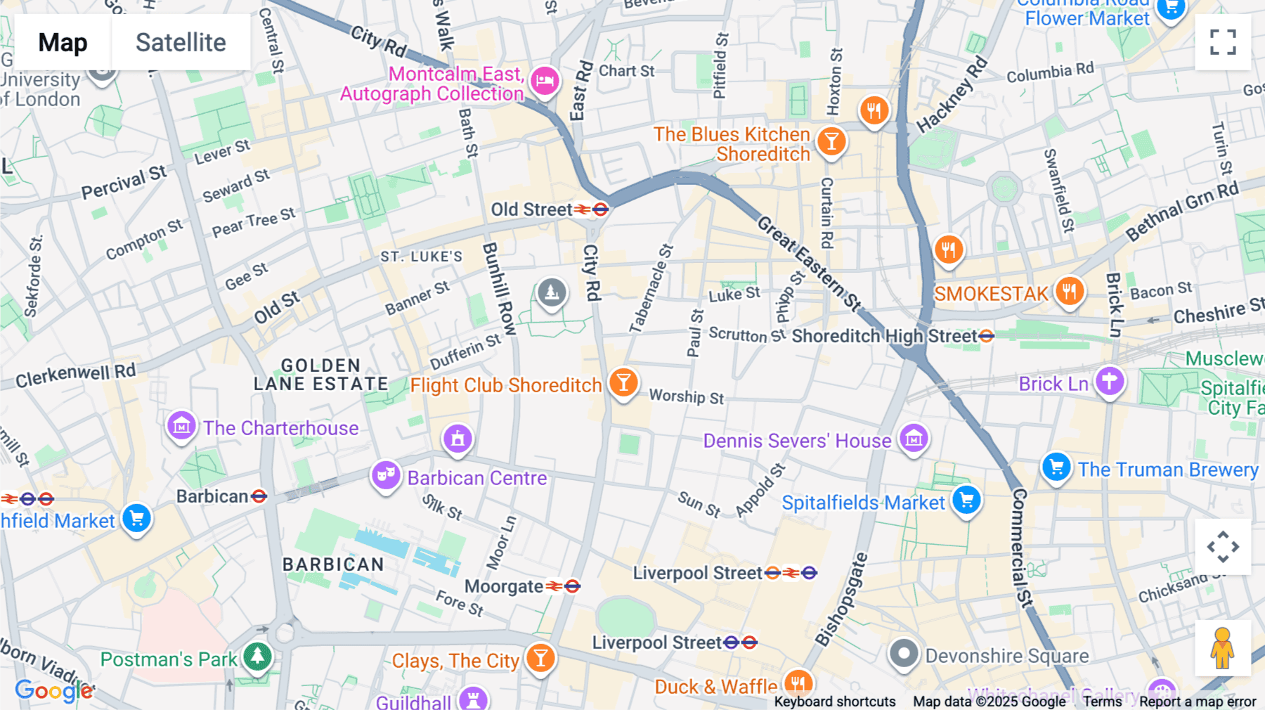 Click for interative map of 16 Tabernacle Street, London