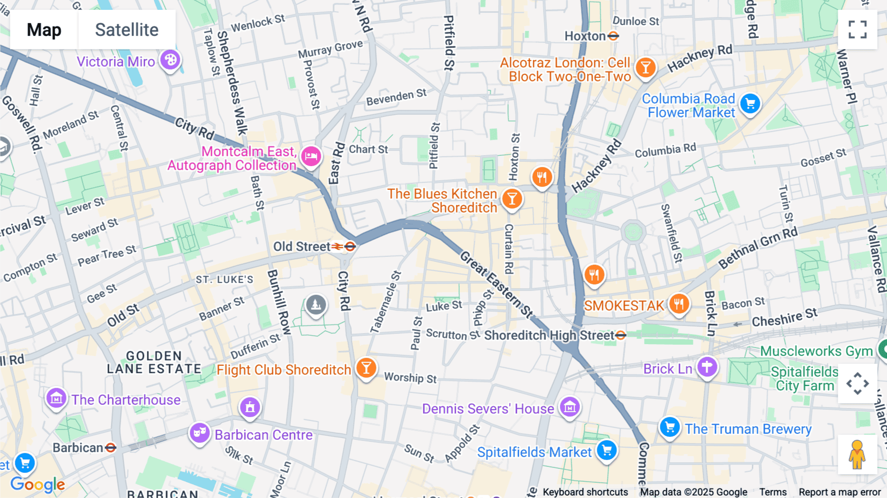Click for interative map of 85 Great Eastern Street, London