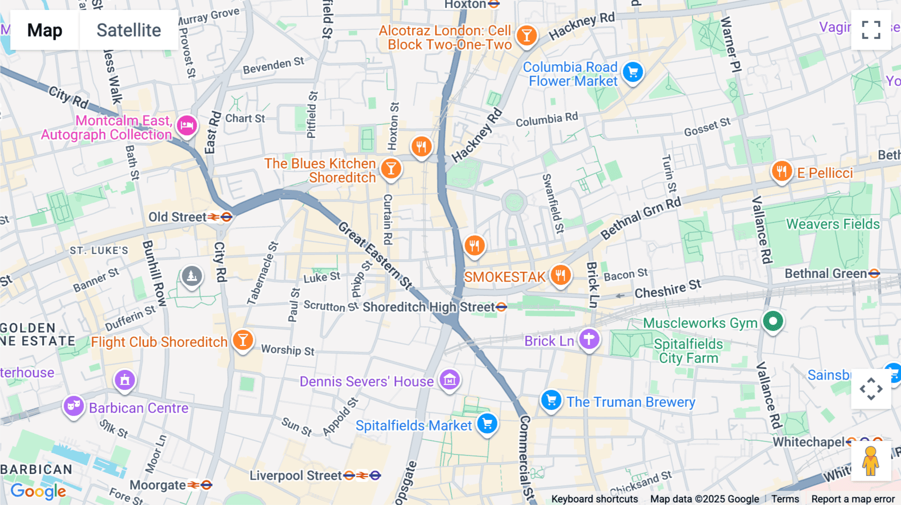 Click for interative map of 168 Shoreditch High St, London