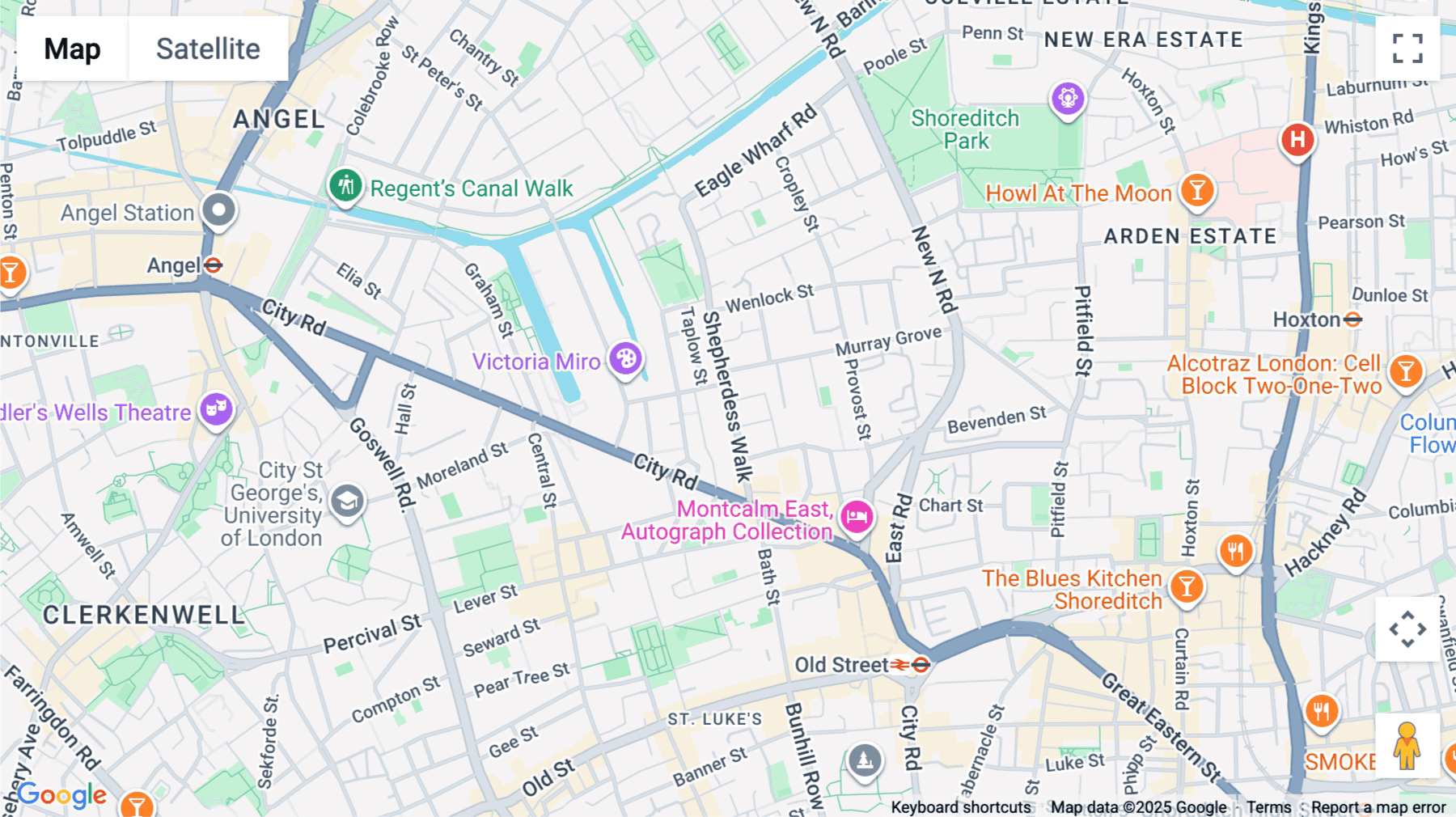Click for interative map of Wenlock Works, 1 Shepherdess Wlk, Old Street, London