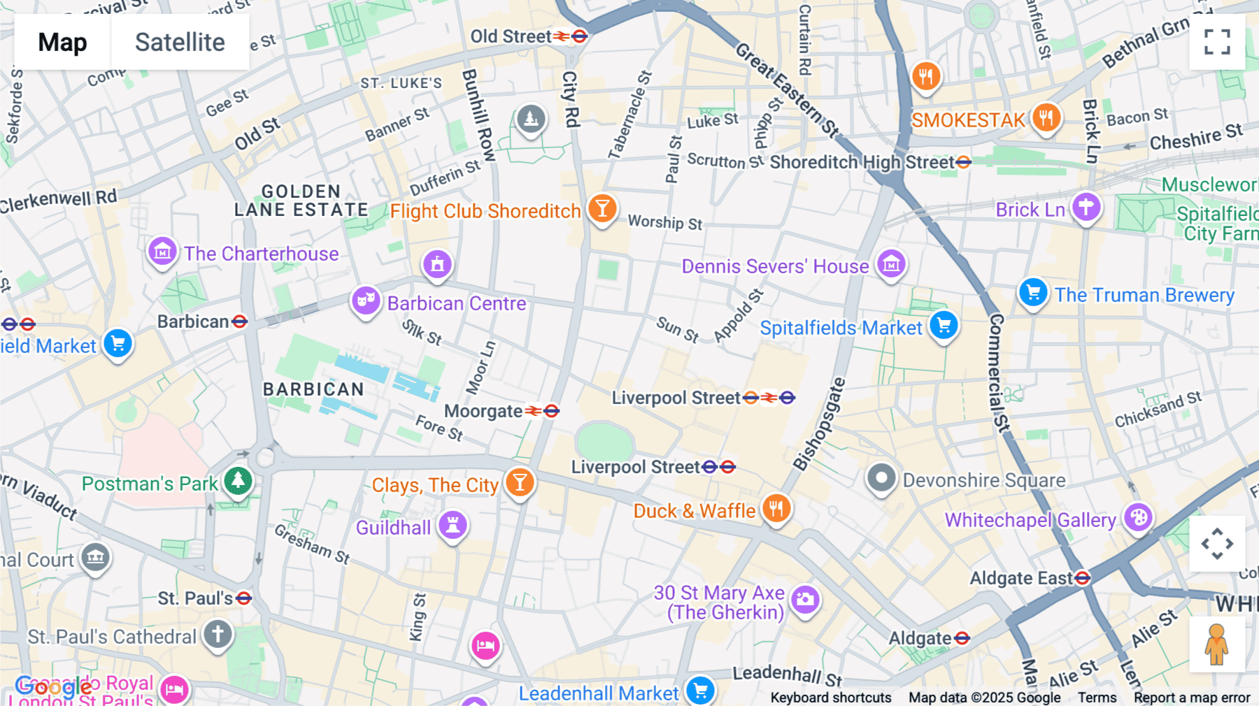 Click for interative map of One Lackington Street, London, London