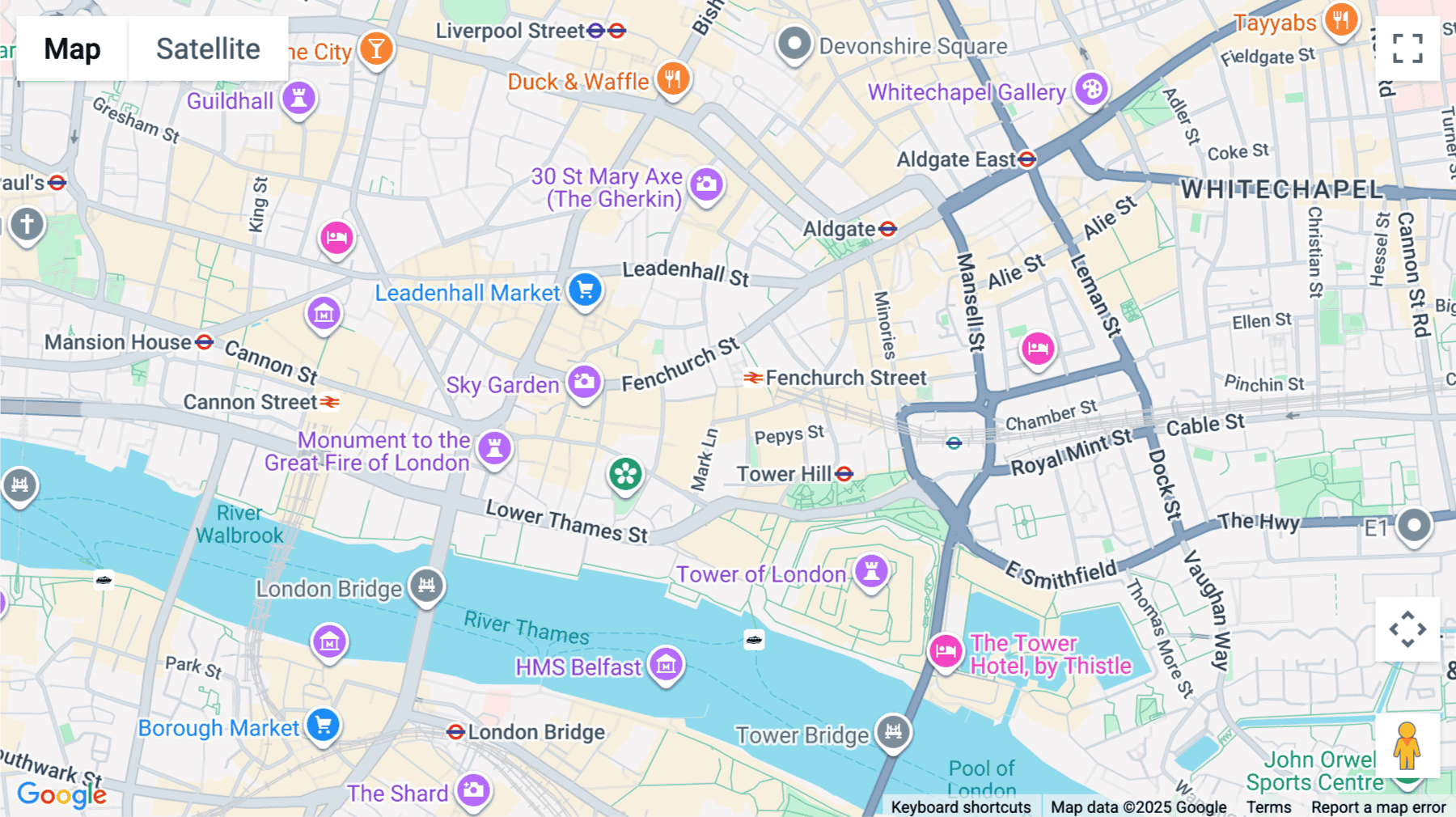 Click for interative map of 70 Mark Lane, London