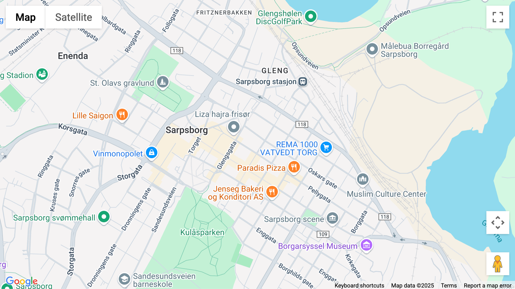 Click for interative map of Jernbanegata 11, Sarpsborg
