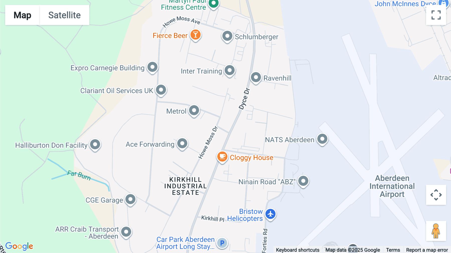 Click for interative map of Howe Moss Drive, Dyce, Aberdeen