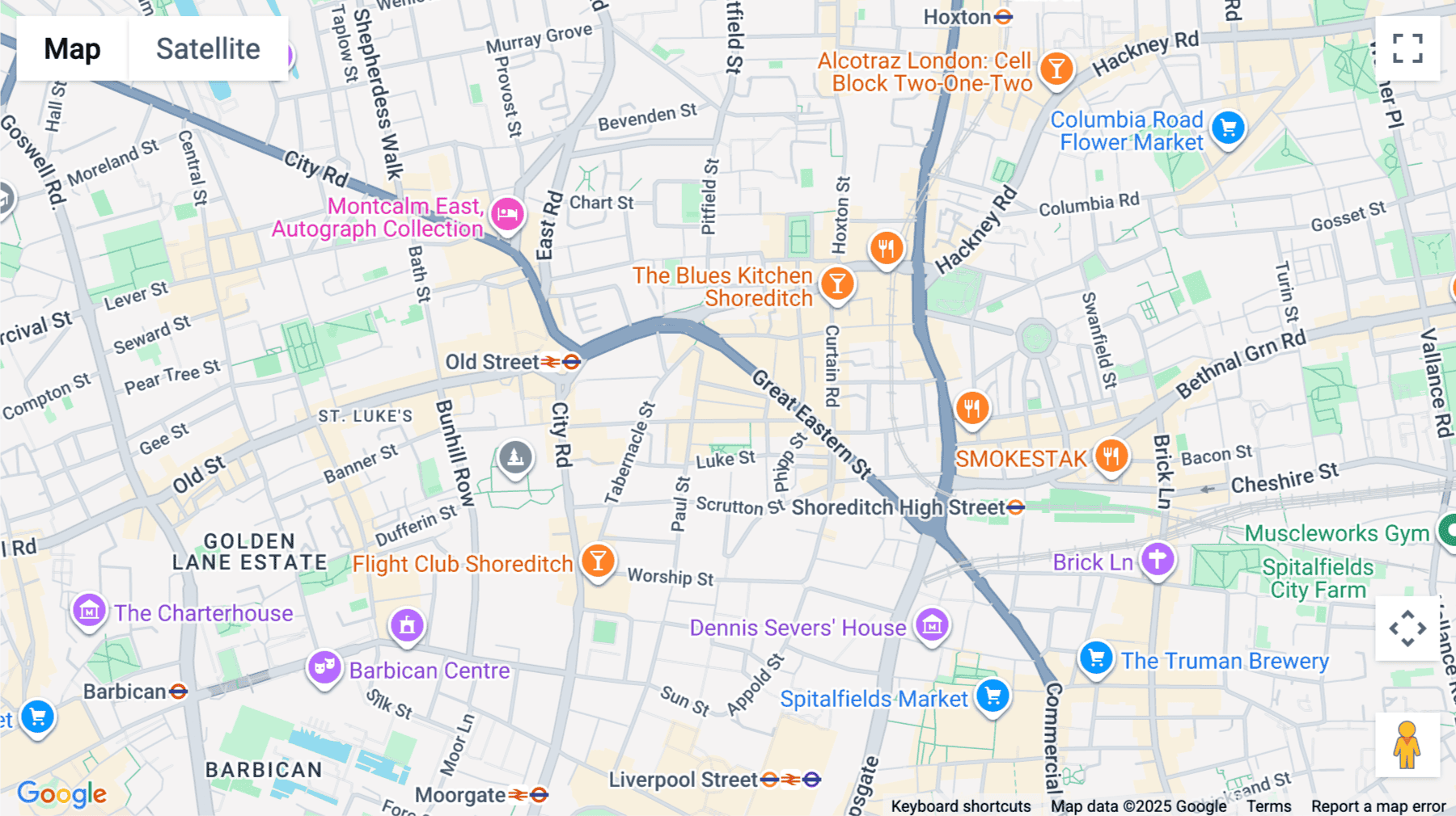 Click for interative map of 71 Leonard Street, 1st Floor, London