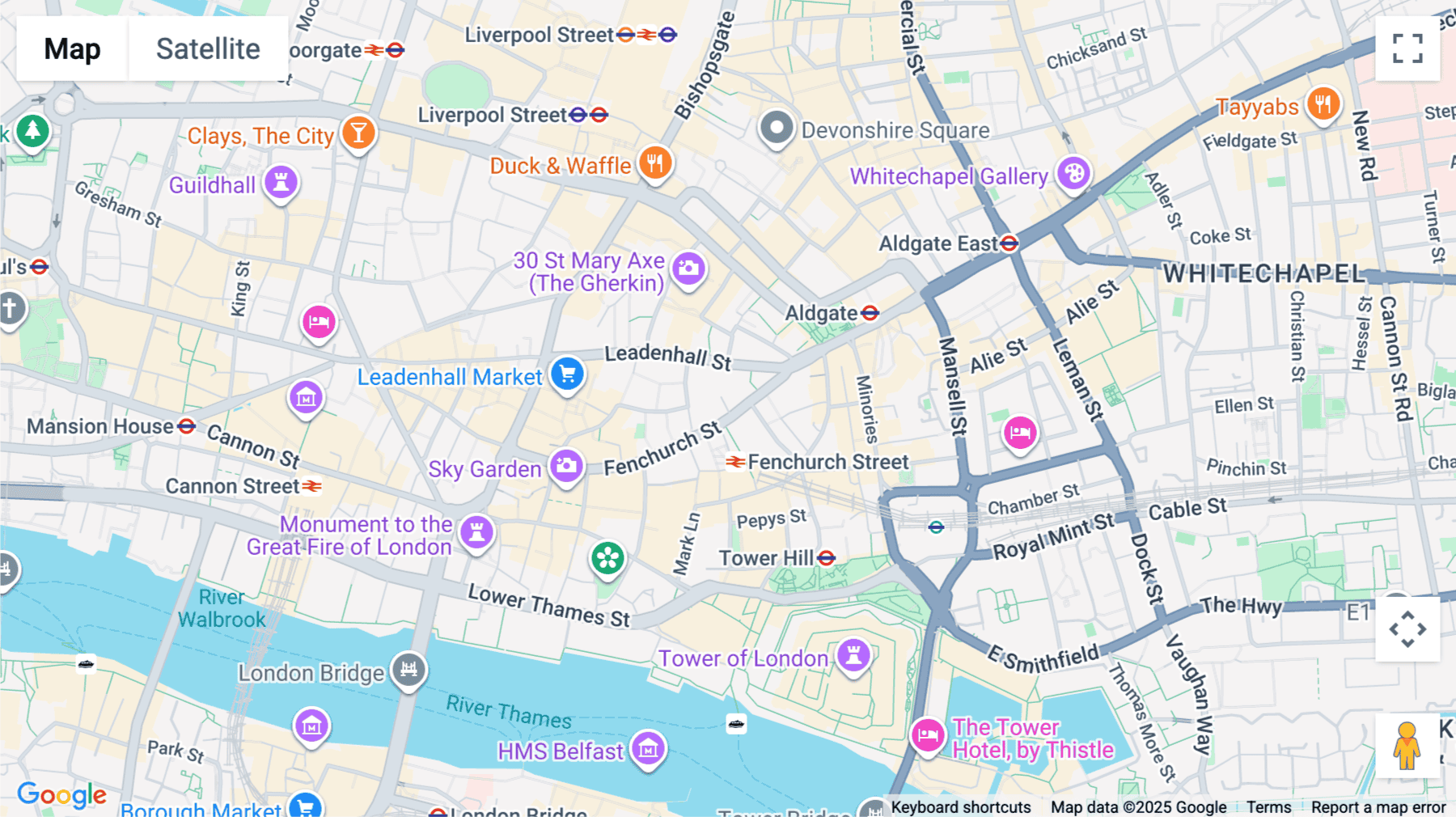 Click for interative map of 107, Fenchurch Street, City of London, London