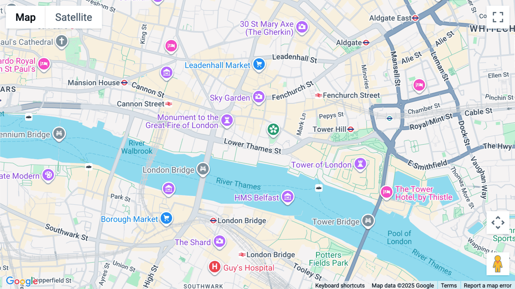 Click for interative map of 100, Lower Thames Street, City of London, London