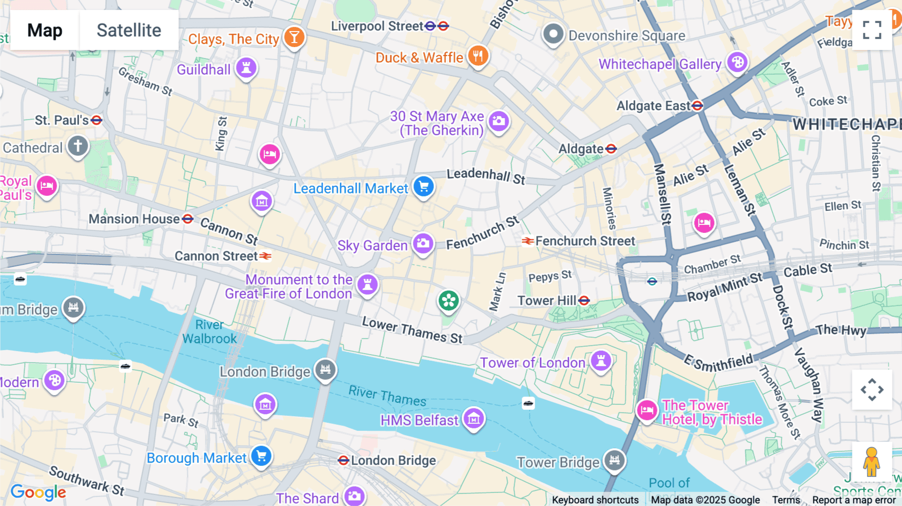 Click for interative map of 140, Fenchurch Street, London