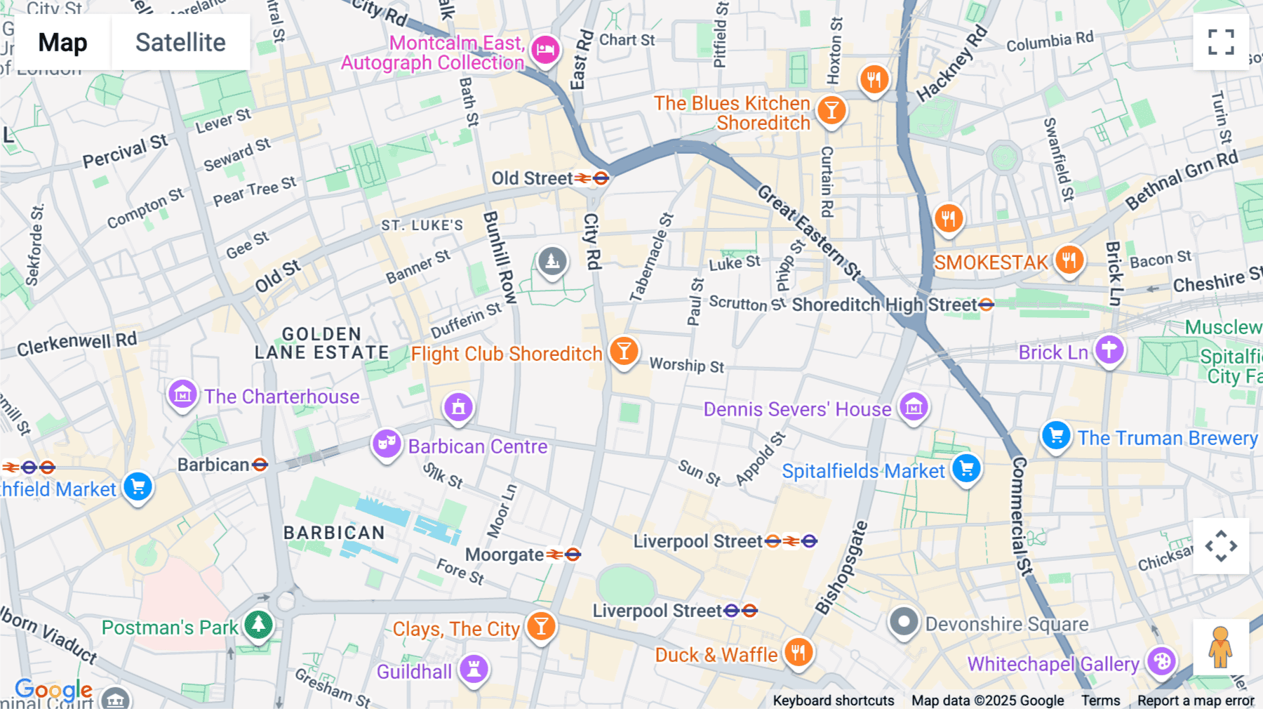 Click for interative map of 5-11, Worship Street, London