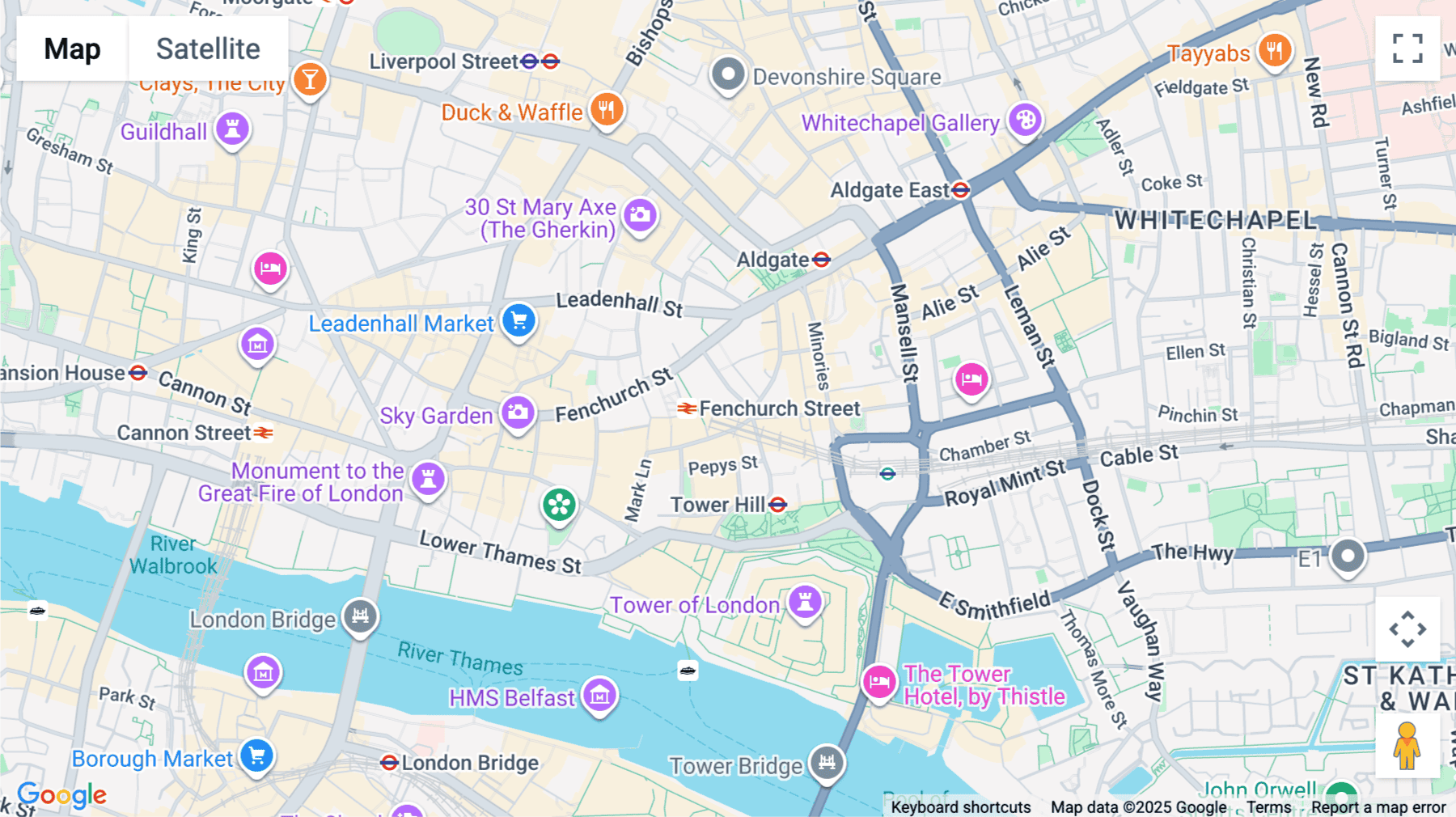 Click for interative map of 8, Lloyd's Avenue, City of London, London