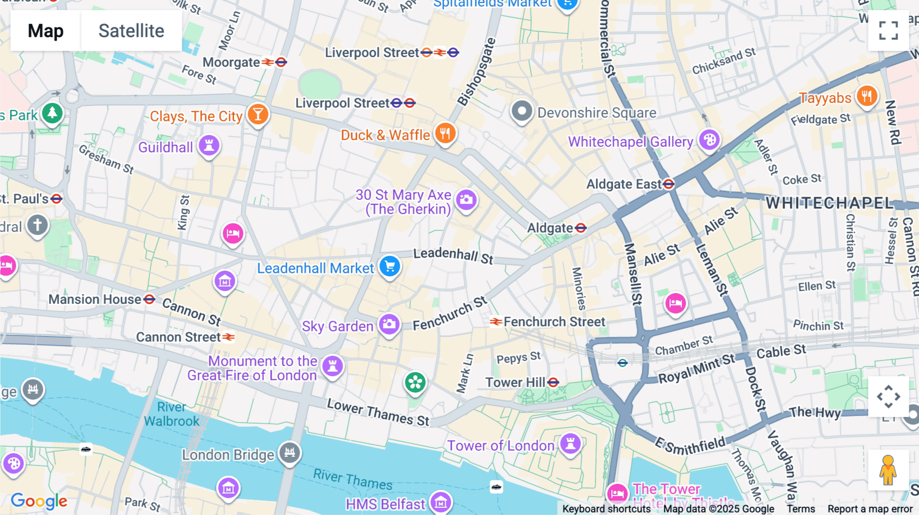 Click for interative map of 36, Leadenhall Street, City of London, London