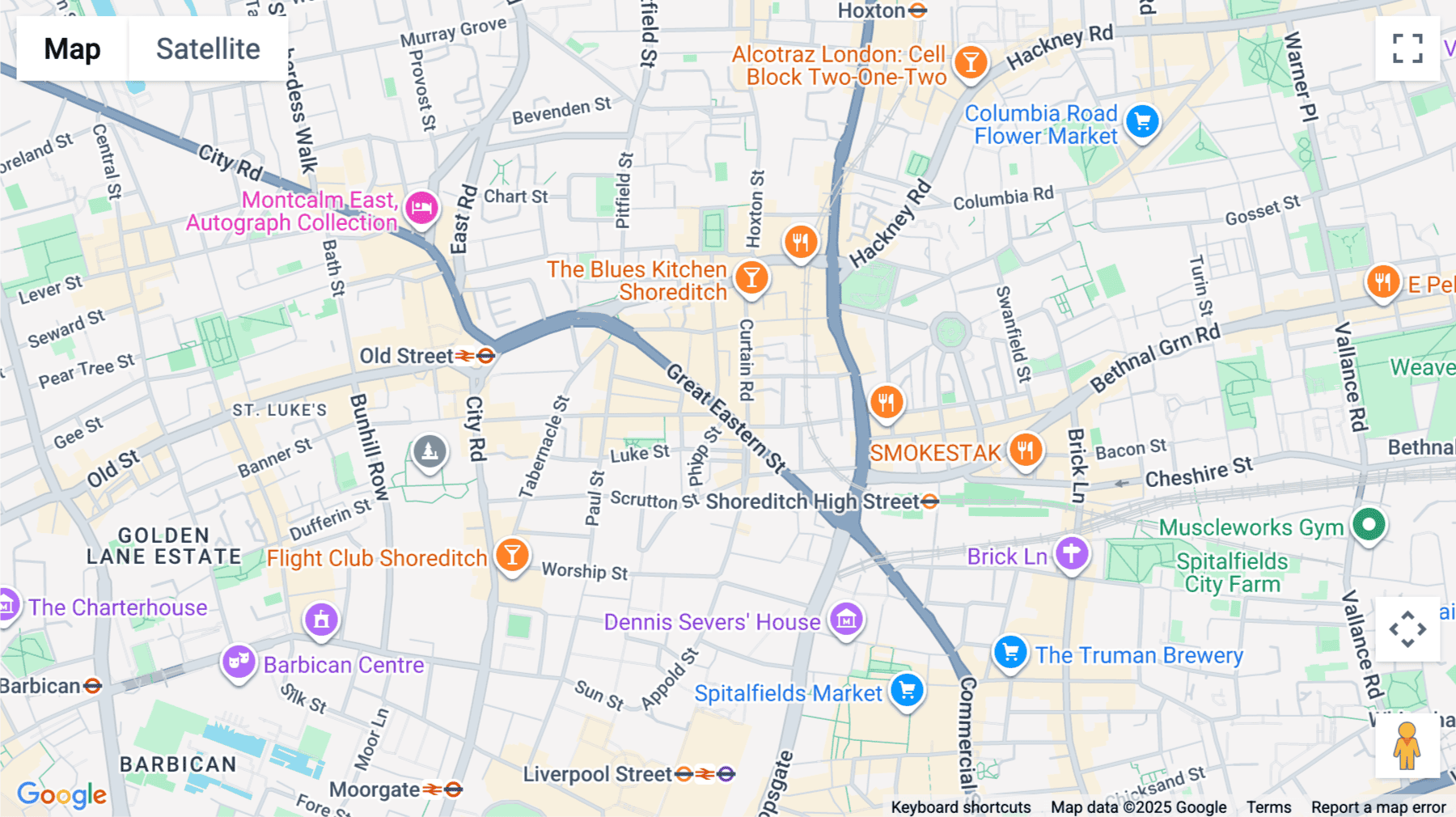 Click for interative map of 40, Great Eastern Street, London