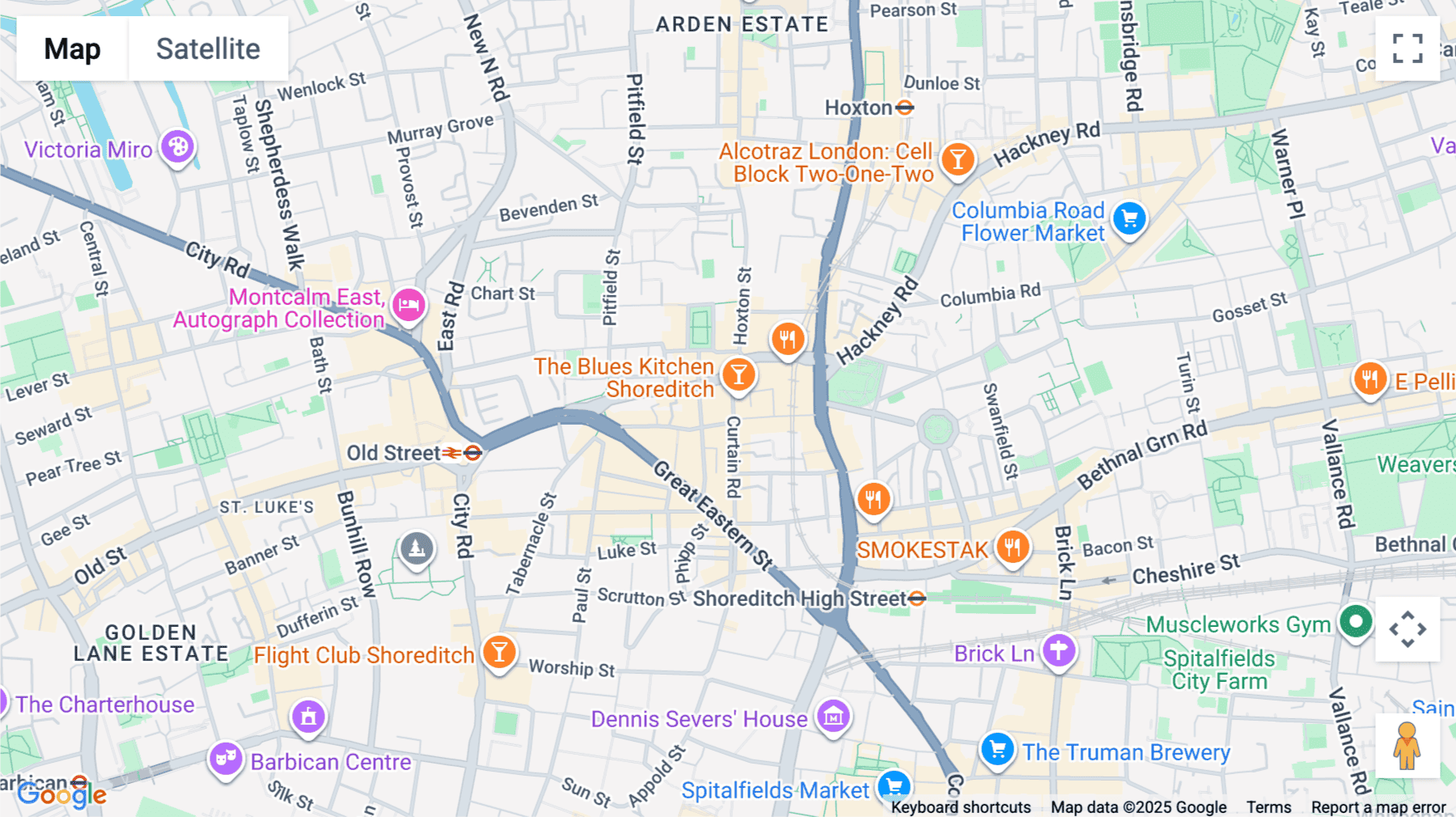 Click for interative map of 141, Curtain Road, London