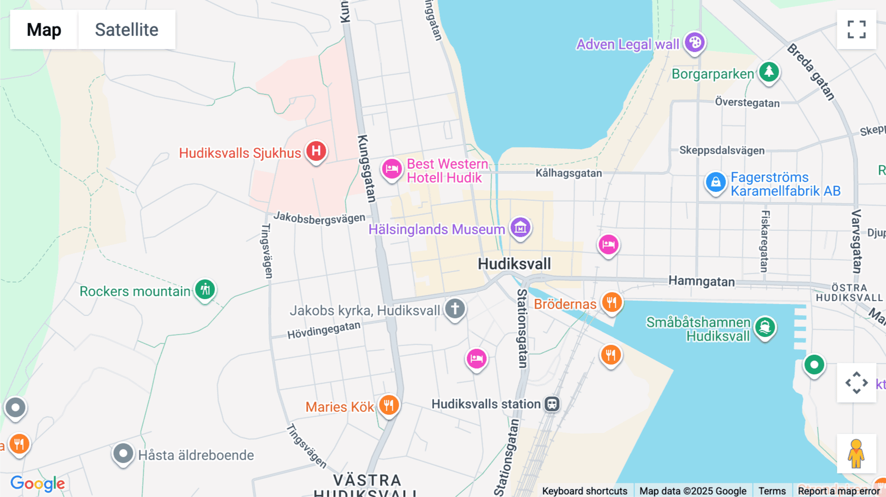 Click for interative map of Västra Tullgatan 6, Hudiksvall