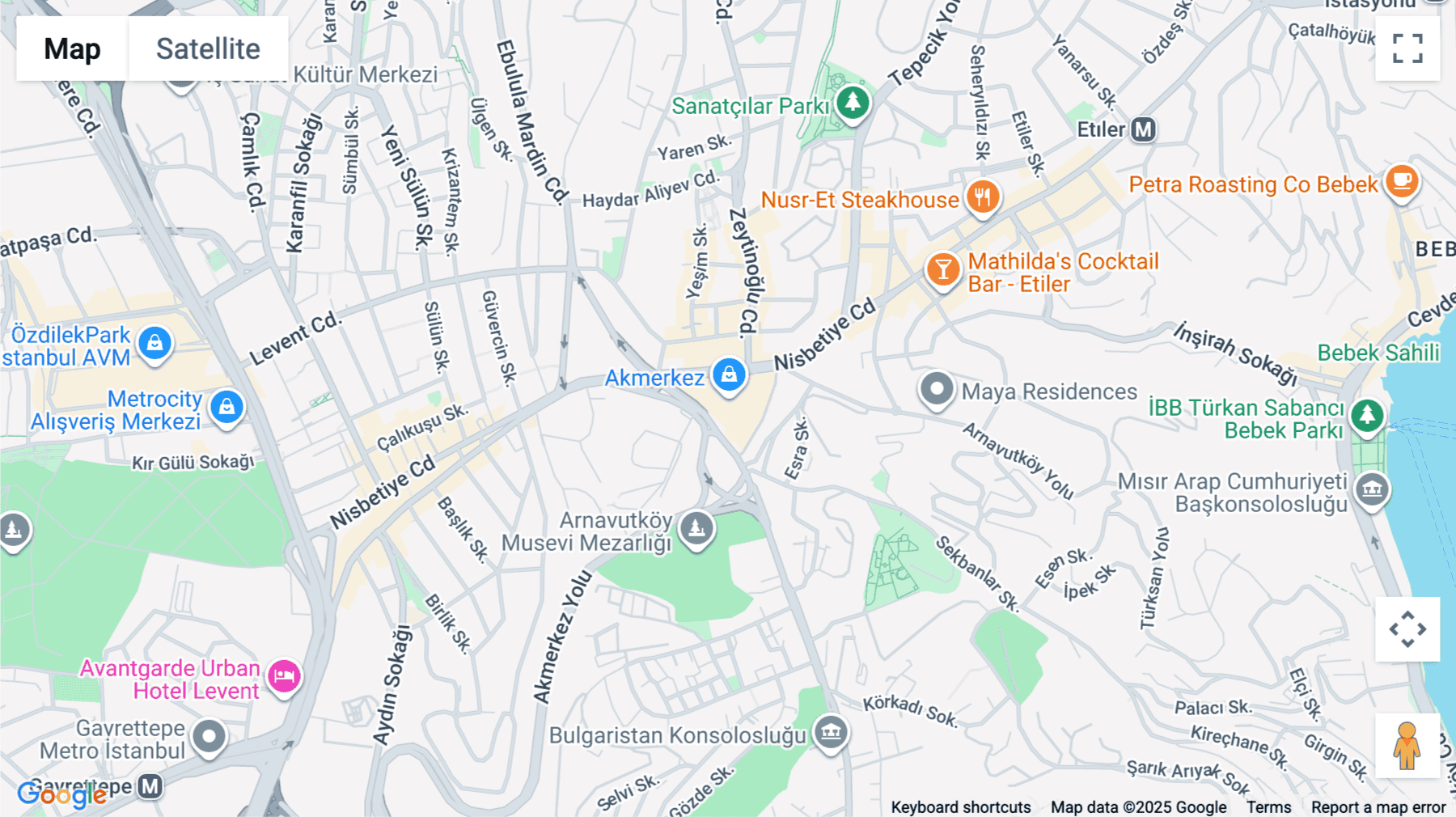 Click for interative map of 56, Nisbetiye Caddesi, Kültür, Nisbetiye Cd No: 54 D: 83, 34337 Beşiktaş/İstanbul, Istanbul