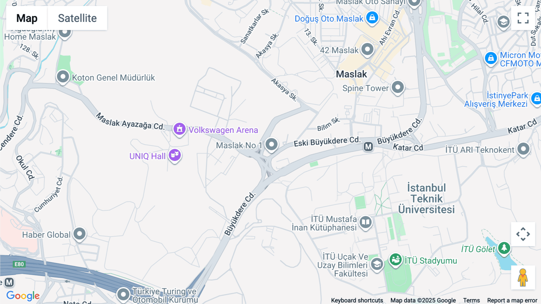 Click for interative map of 1, Eski Büyükdere Caddesi, As Plaza, Maslak, Eski Büyükdere Cd. No: 1 Koçkaya, 34398 Sarıyer/İstanbul, Istanbul