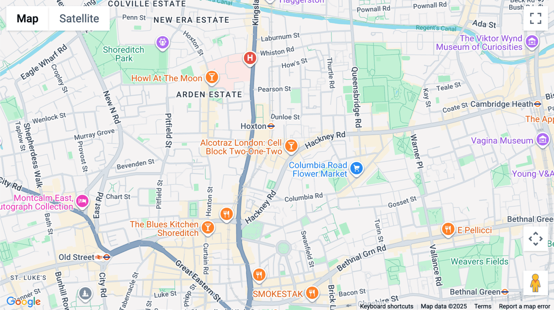 Click for interative map of Shoreditch Exchange, Senna Building, Gorsuch Place, London