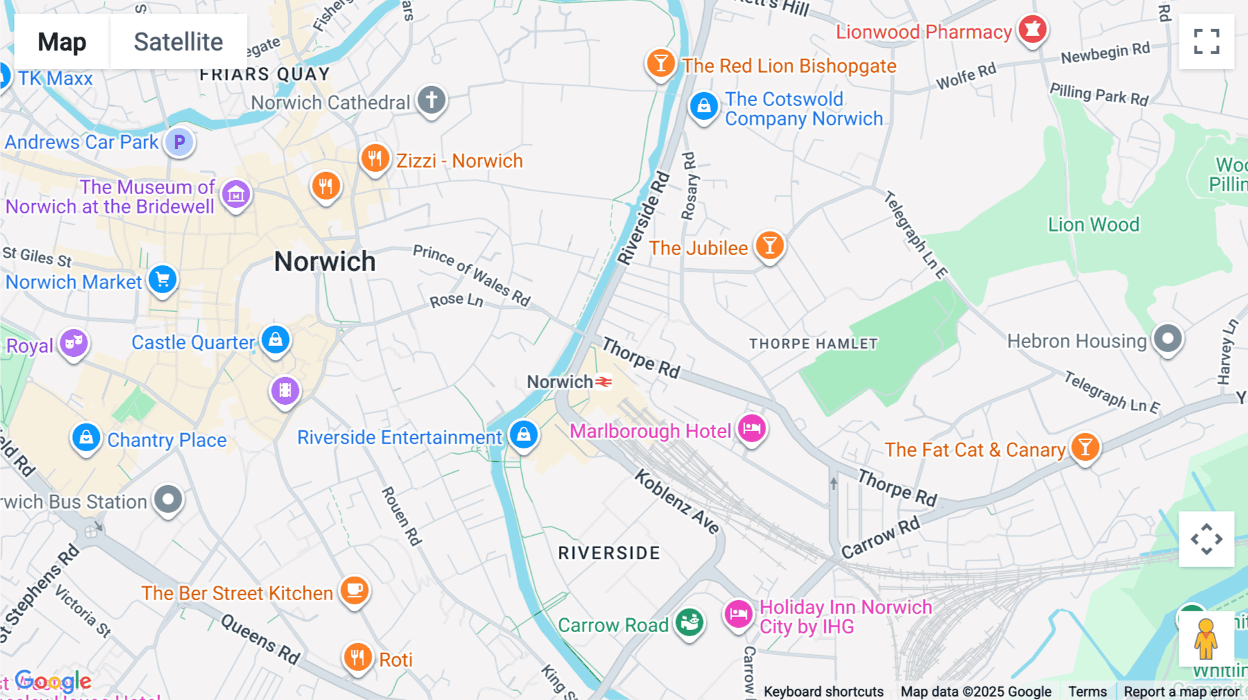 Click for interative map of Independent House, 18-20 Thorpe Road, Norwich