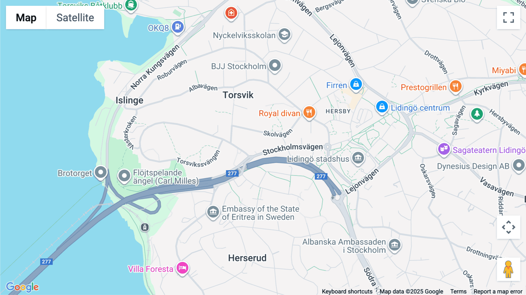 Click for interative map of Stockholmsvägen 33, Lidingö Arena, Stockholm