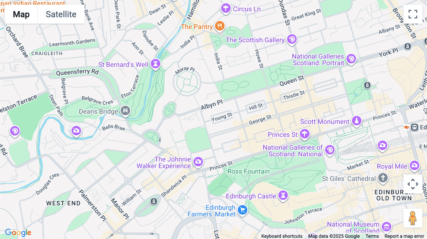 Click for interative map of 21 Young Street, Edinburgh