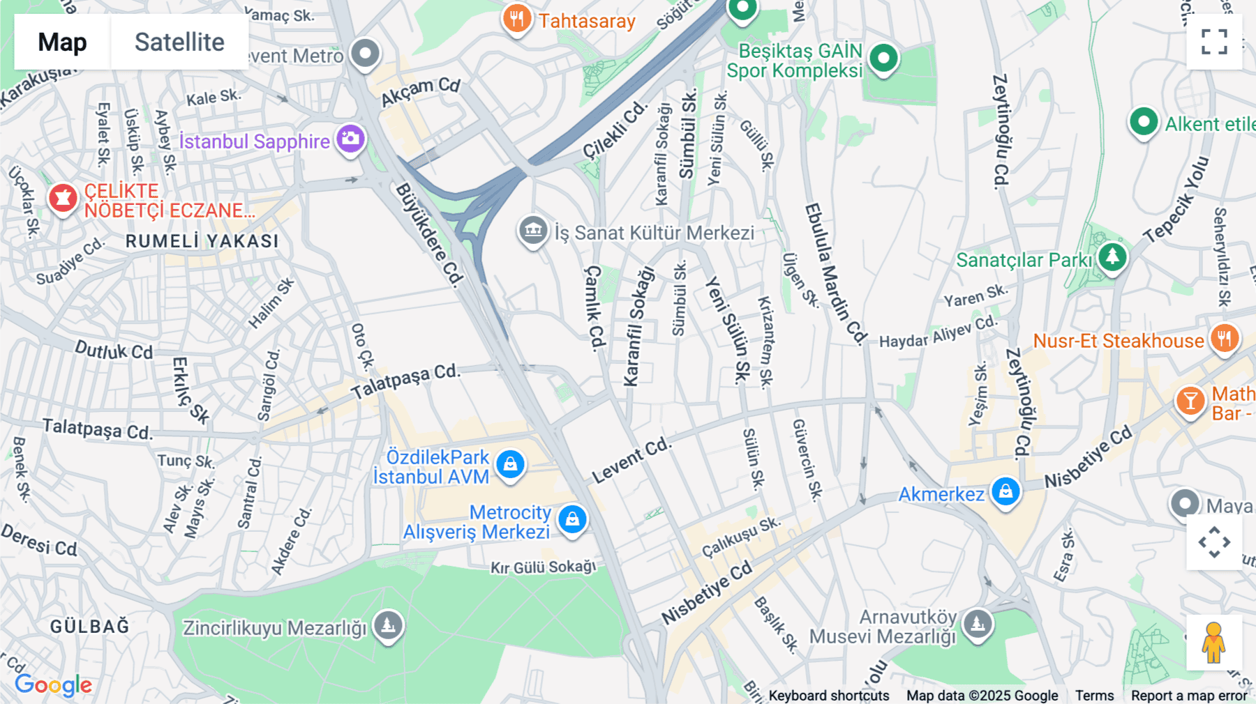 Click for interative map of No: 13, Karanfil Sokağı, Levent/Besiktas, Istanbul