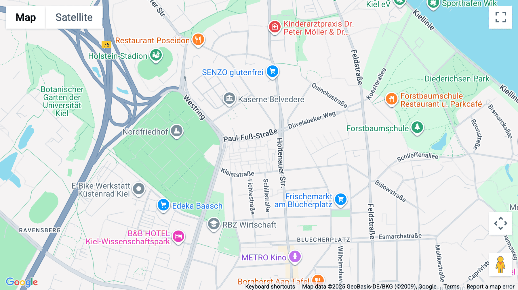 Click for interative map of Weimarer Straße 6, Kiel