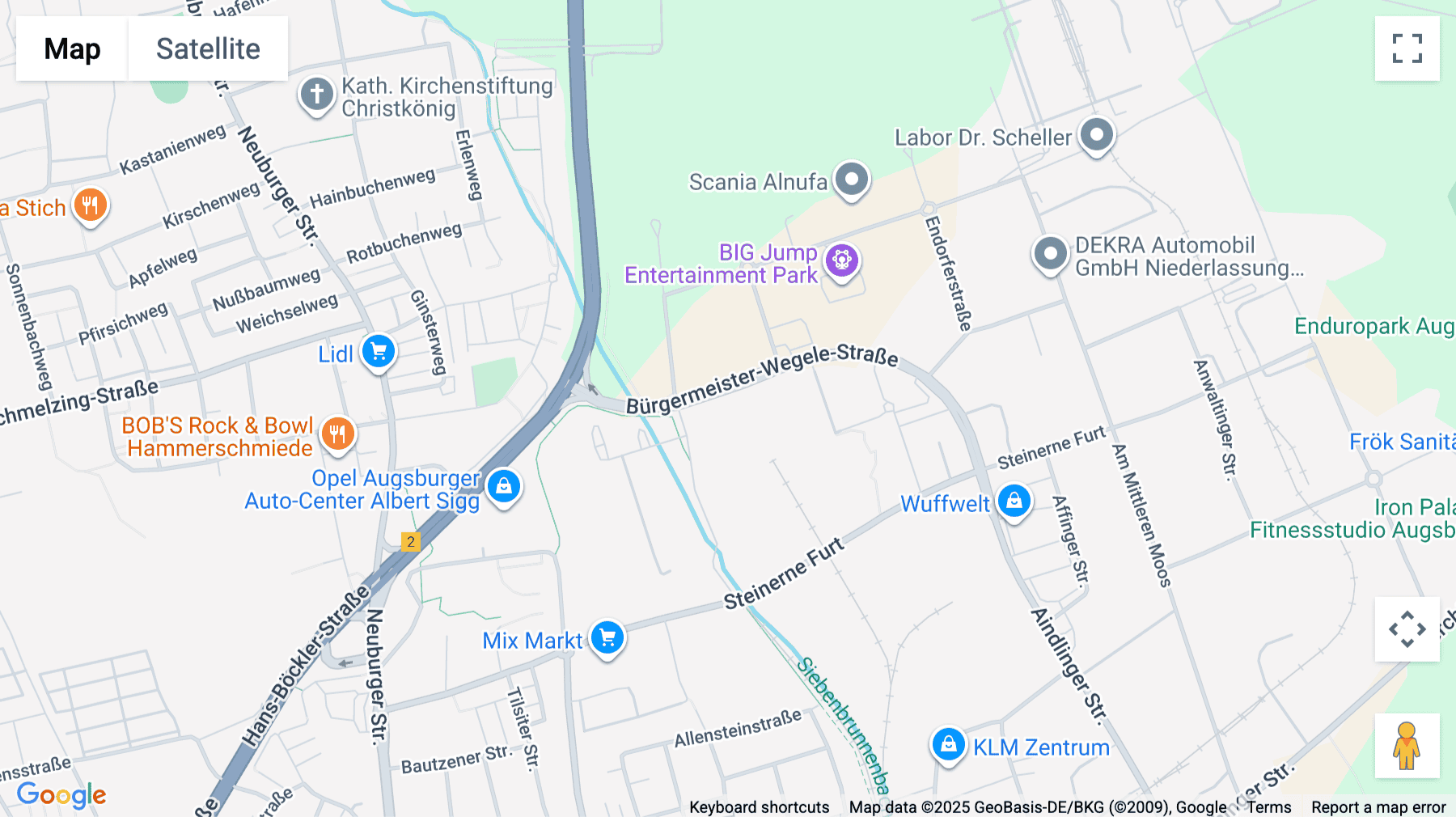 Click for interative map of Bürgermeister-Wegele-Straße 6, Augsburg