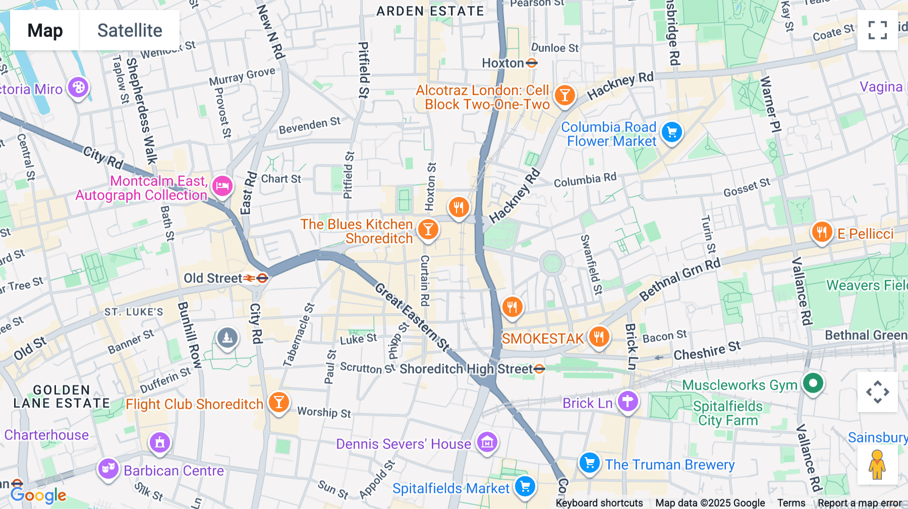 Click for interative map of 81 Rivington Street, London