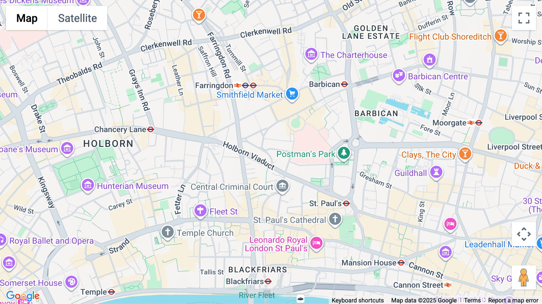 Click for interative map of 6 Snow Hill, London