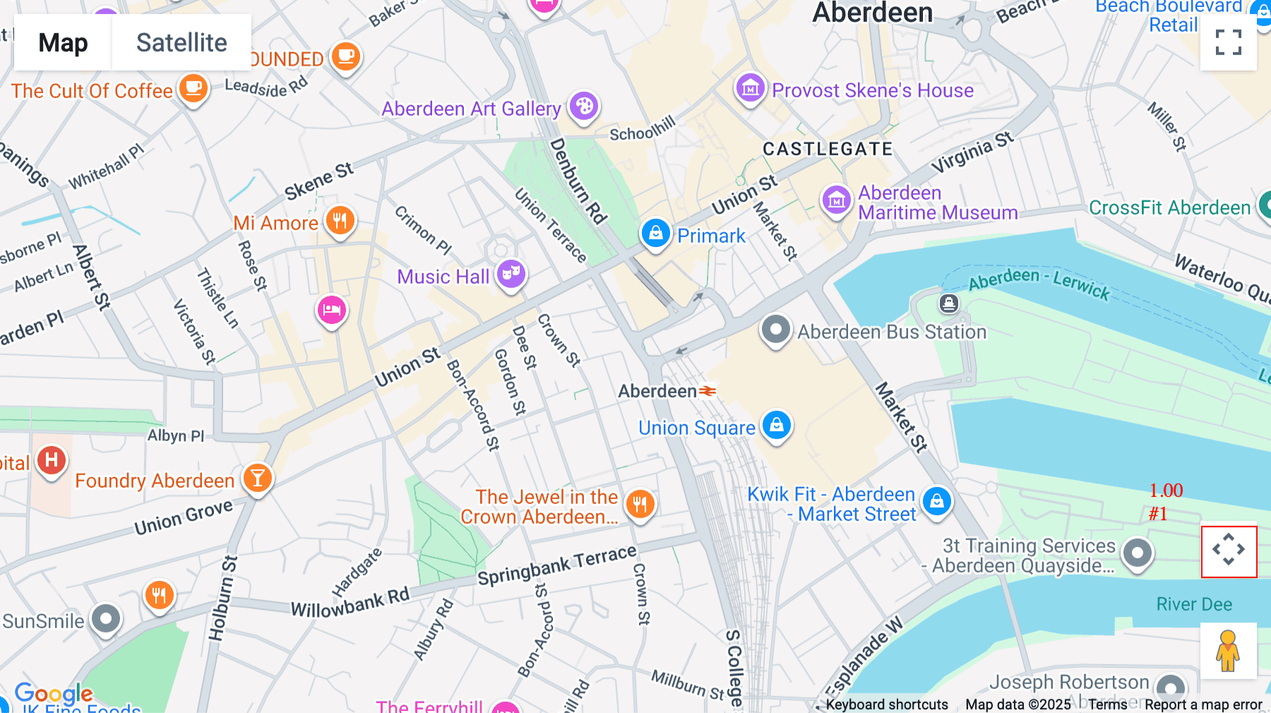 Click for interative map of 27 Crown Terrace, Aberdeen, Aberdeen