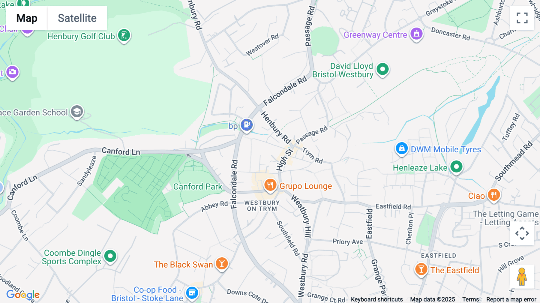 Click for interative map of Trym Lodge, 1 Henbury Road, Bristol, Bristol