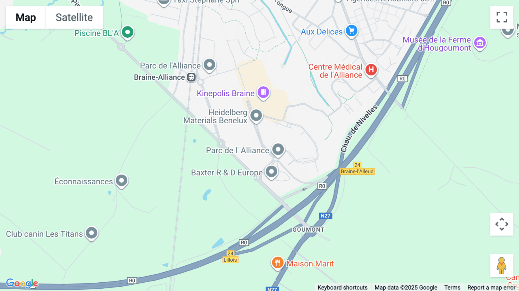 Click for interative map of Parc de l'Alliance, Bâtiment A, Boulevard de France 9, Braine LAlleud