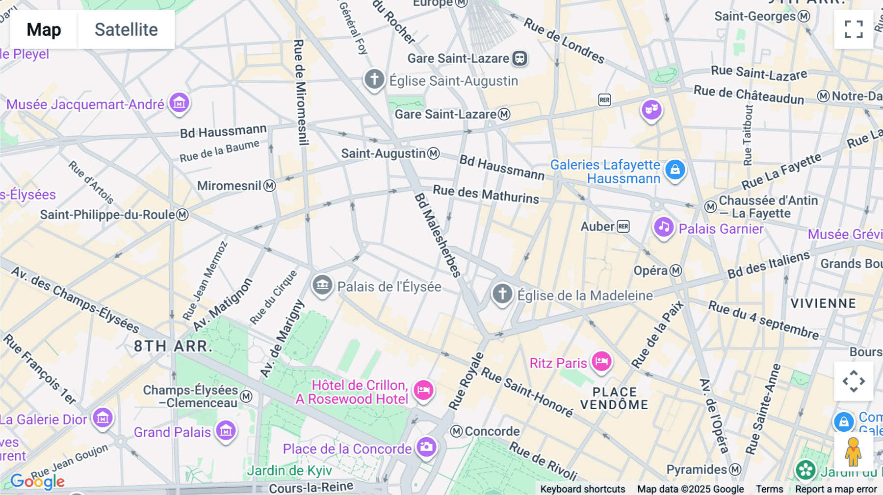 Click for interative map of Madeleine, 19 Boulevard Malesherbes, Paris, Paris
