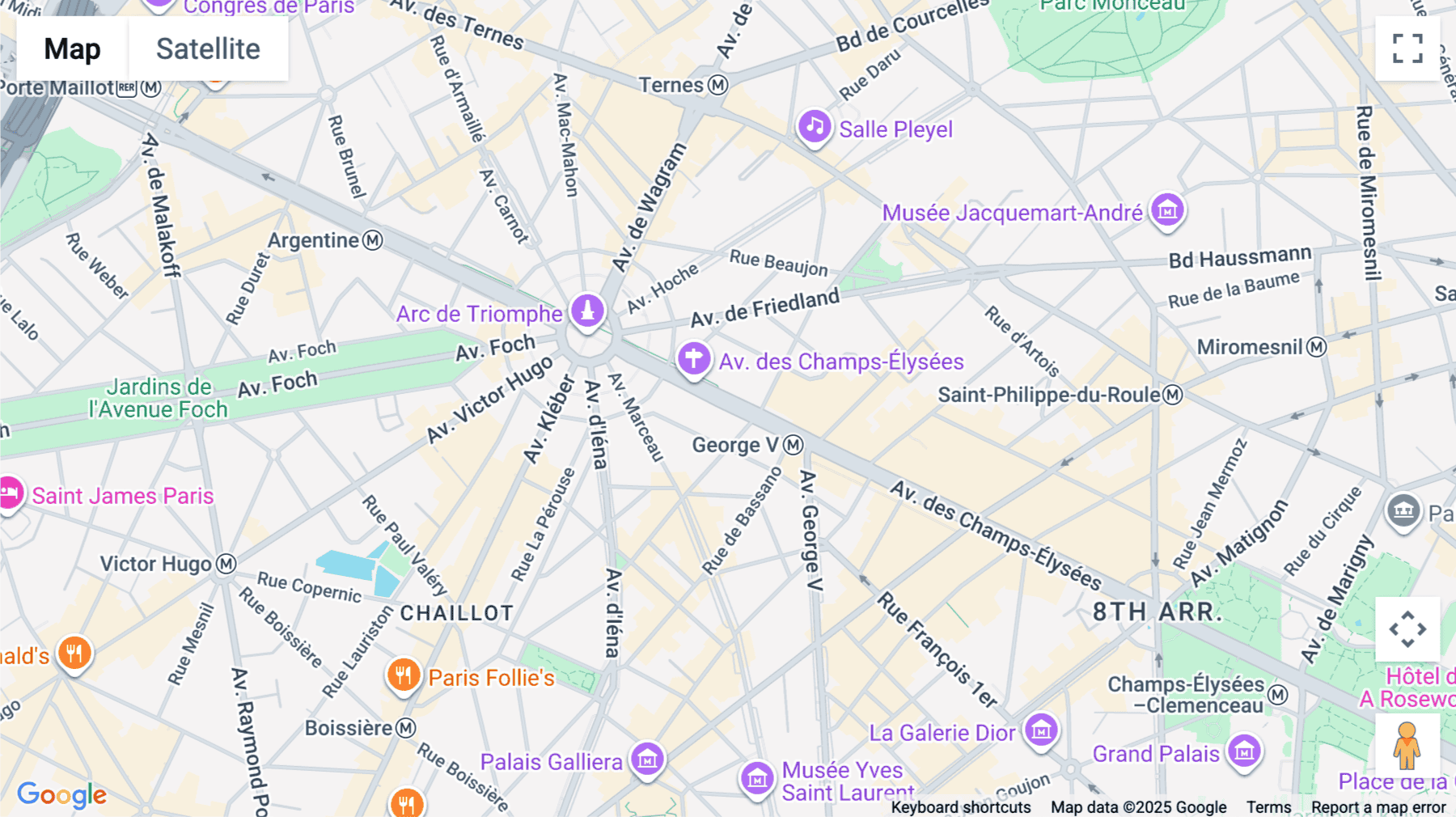 Click for interative map of Etoile, 121 avenue des Champs Elysees, Paris, Paris
