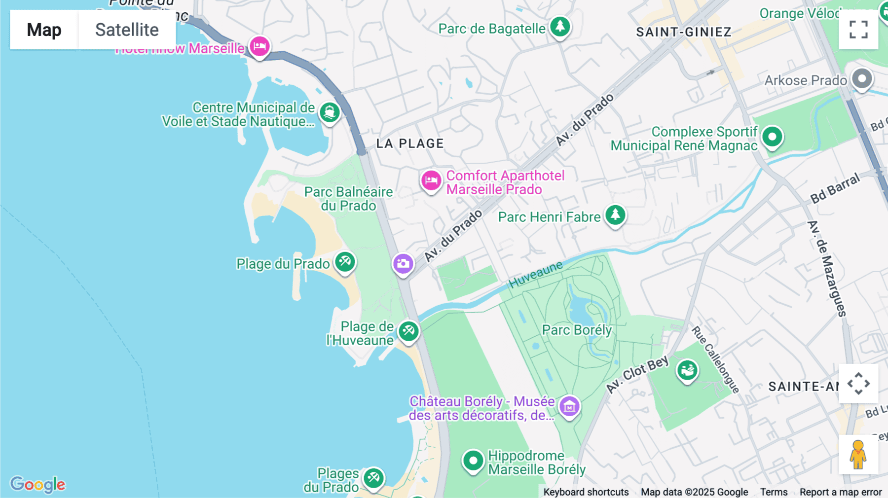 Click for interative map of 565 avenue du Prado, Marseille, Marseille