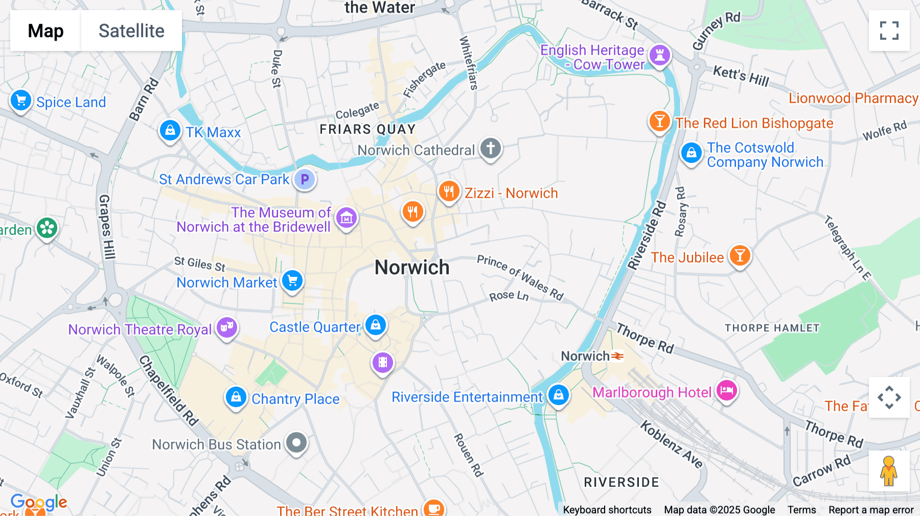 Click for interative map of 18-20 Prince of Wales Road, Norwich