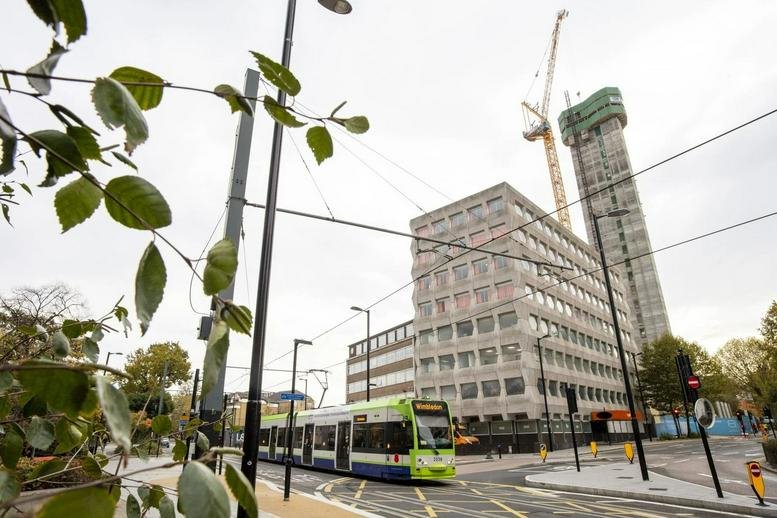 Exterior view of the multi-story concrete facade building at 22 Addiscombe Road, Croydon.