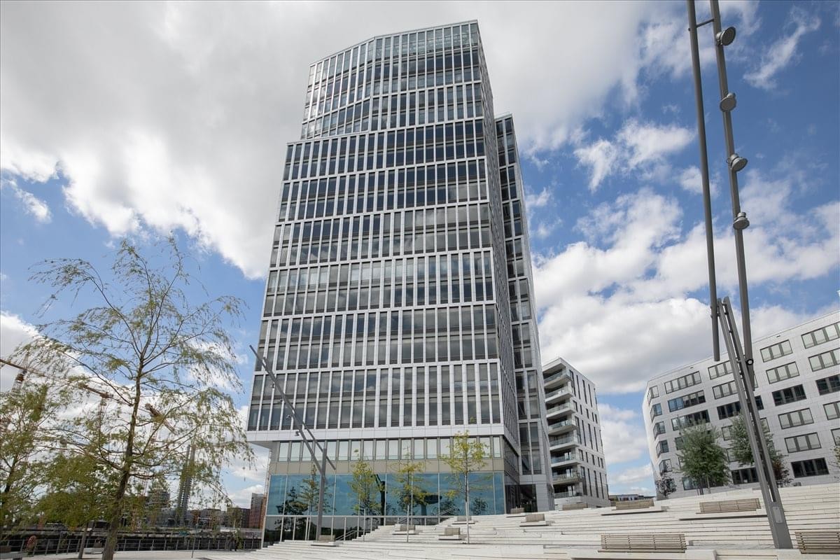 Exterior view of the modern glass and steel facade of Signature by Regus Watermark.
