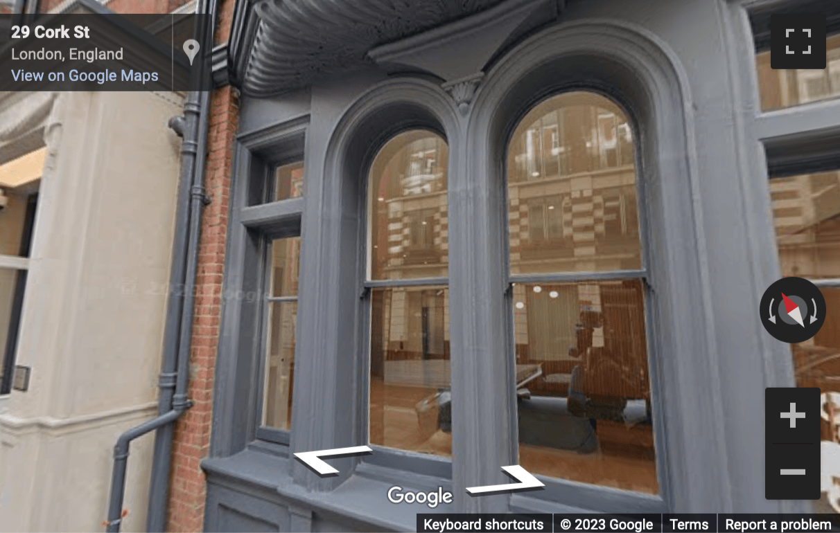 Street View image of 33 Cork Street, Central London, W1S