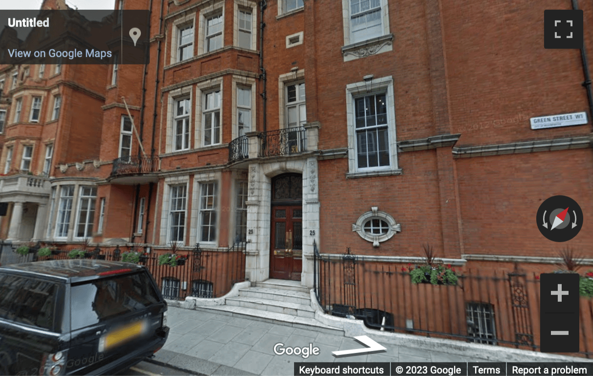 Street View image of 25 Green Street, Mayfair, London, City of Westminster