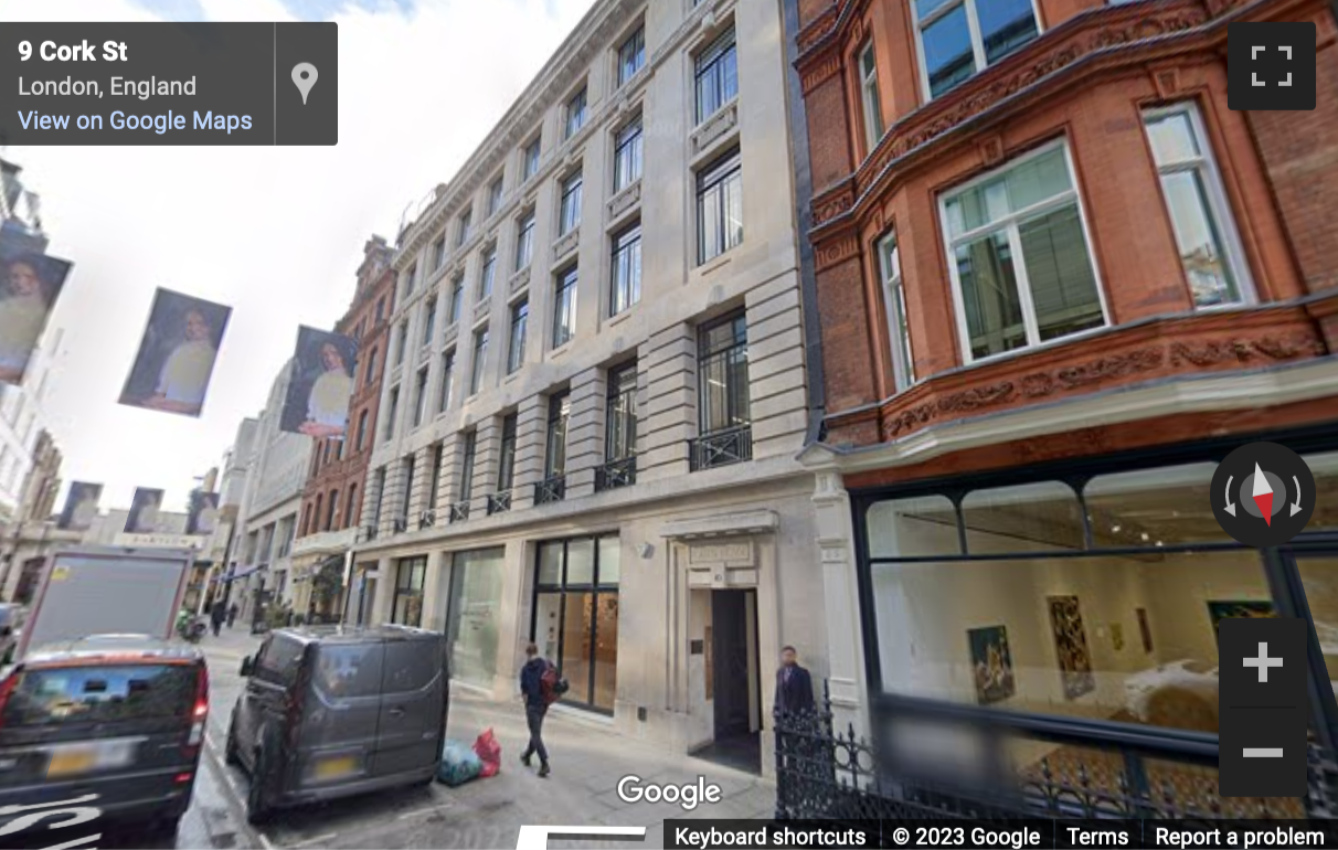 Street View image of 10 Cork Street, Mayfair, London