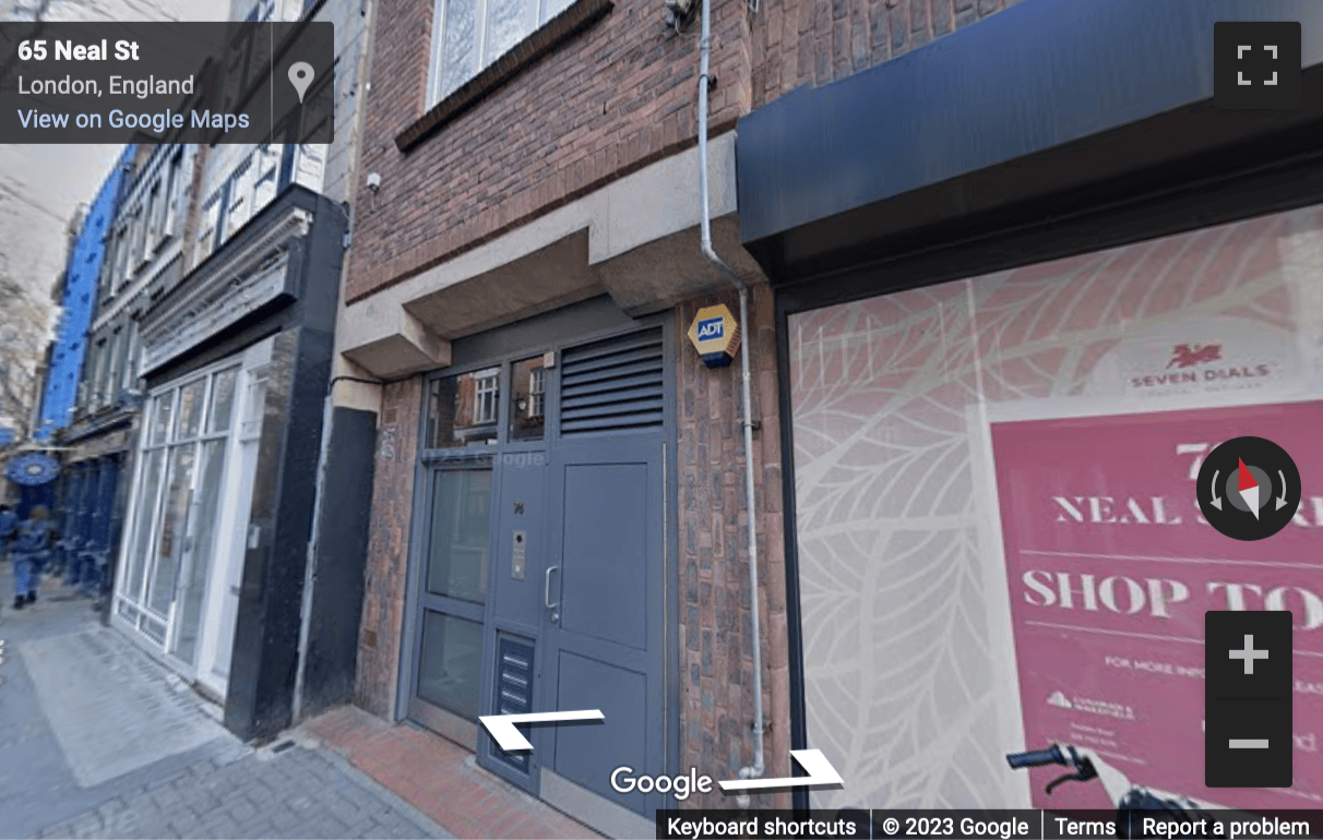 Street View image of 68A Neal Street, London