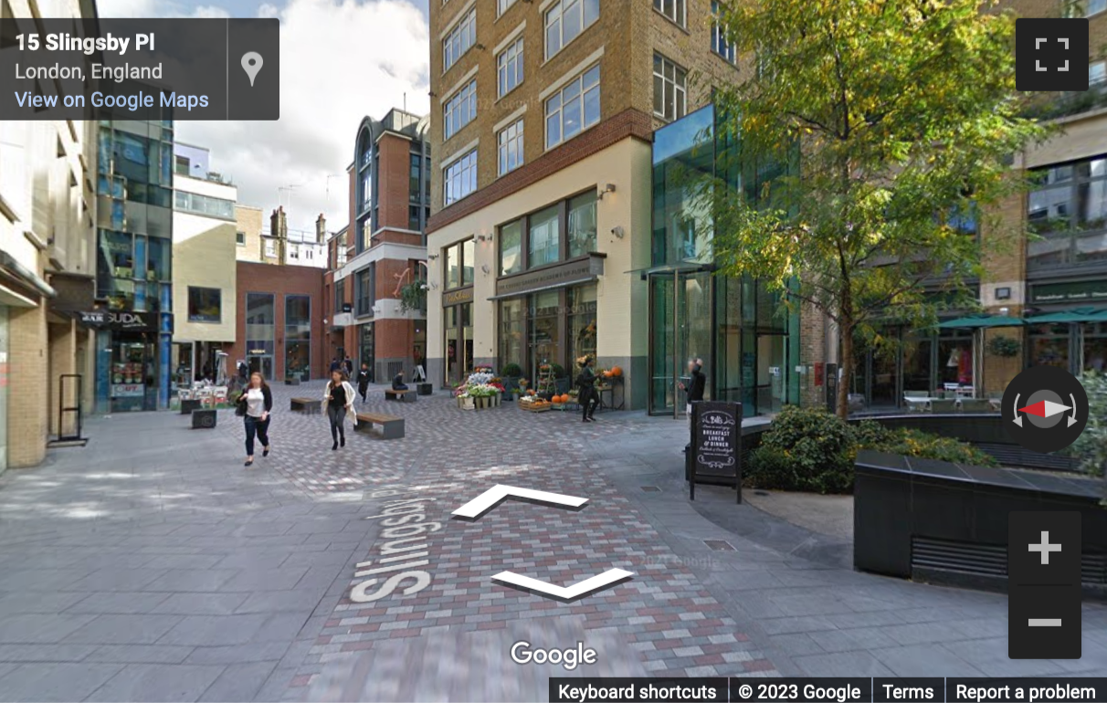 Street View image of 11 Slingsby Place, London, WC2E